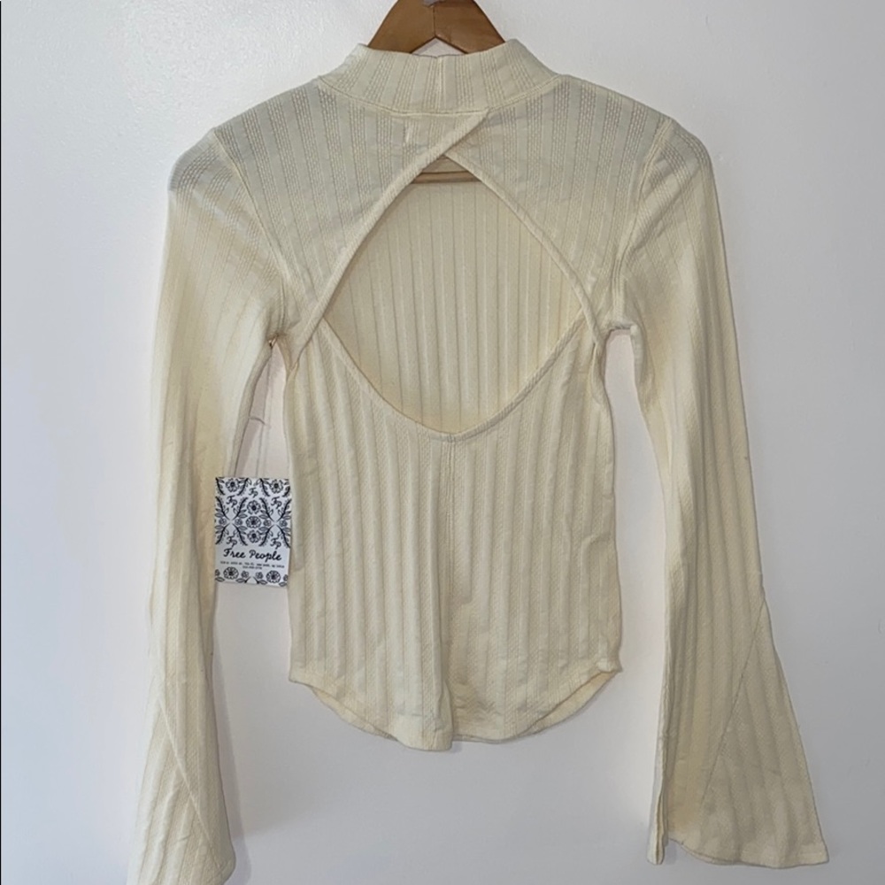 Free People Bell Sleeve Open Back Top